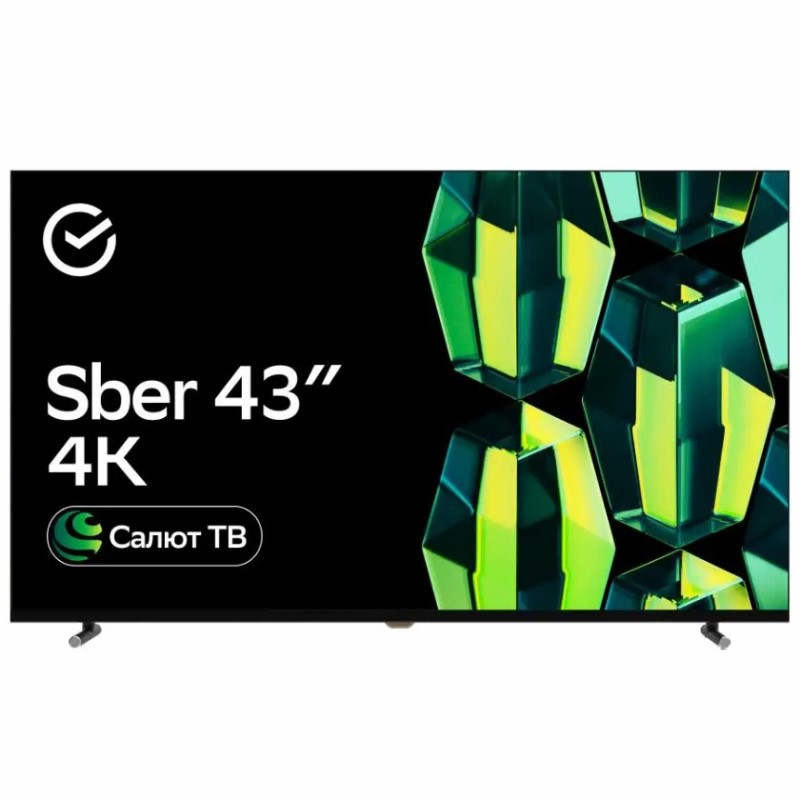 43" Телевизор 4K UHD Sber SDX-43U4124, Black