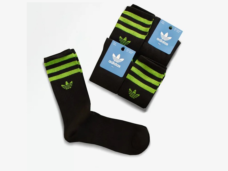 Комплект спортивных носков Adidas, 5 шт, Черный/Зеленый
